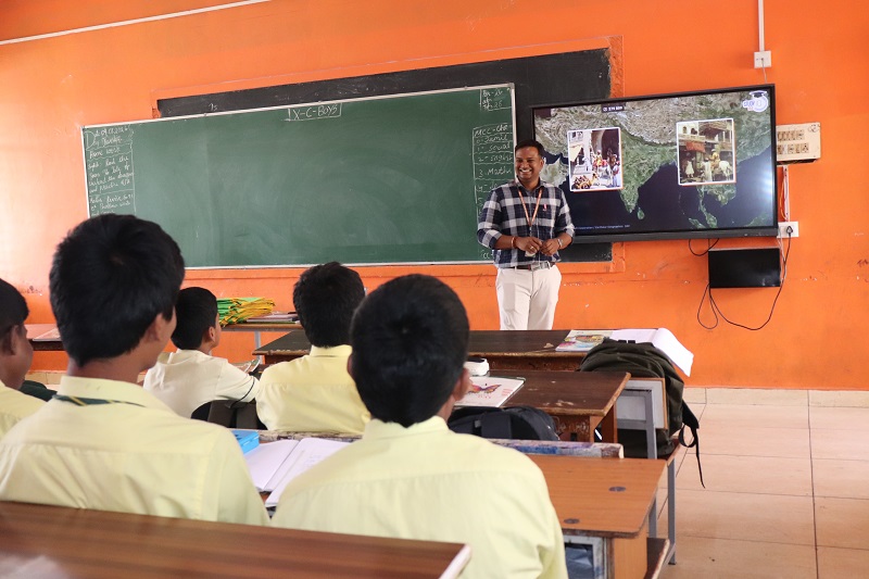 Smart classroom at Vailankanni Public School, Bargur