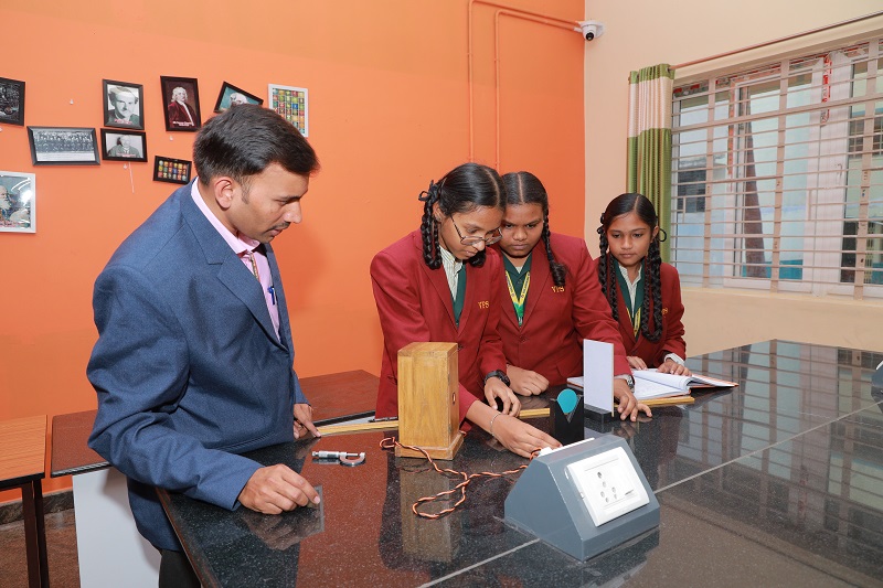 Physics laboratory at Vailankanni Public School, Bargur