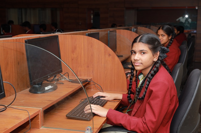 Computer laboratory at Vailankanni Public School, Bargur