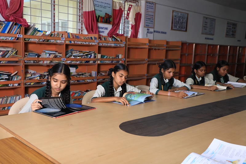 School library at Vailankanni Public School, Bargur